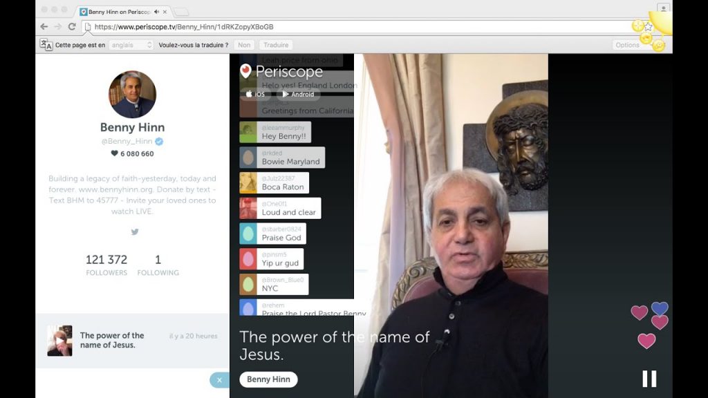 Benny Hinn On Periscope The Power Of The Name Of Jesus Best Sermons